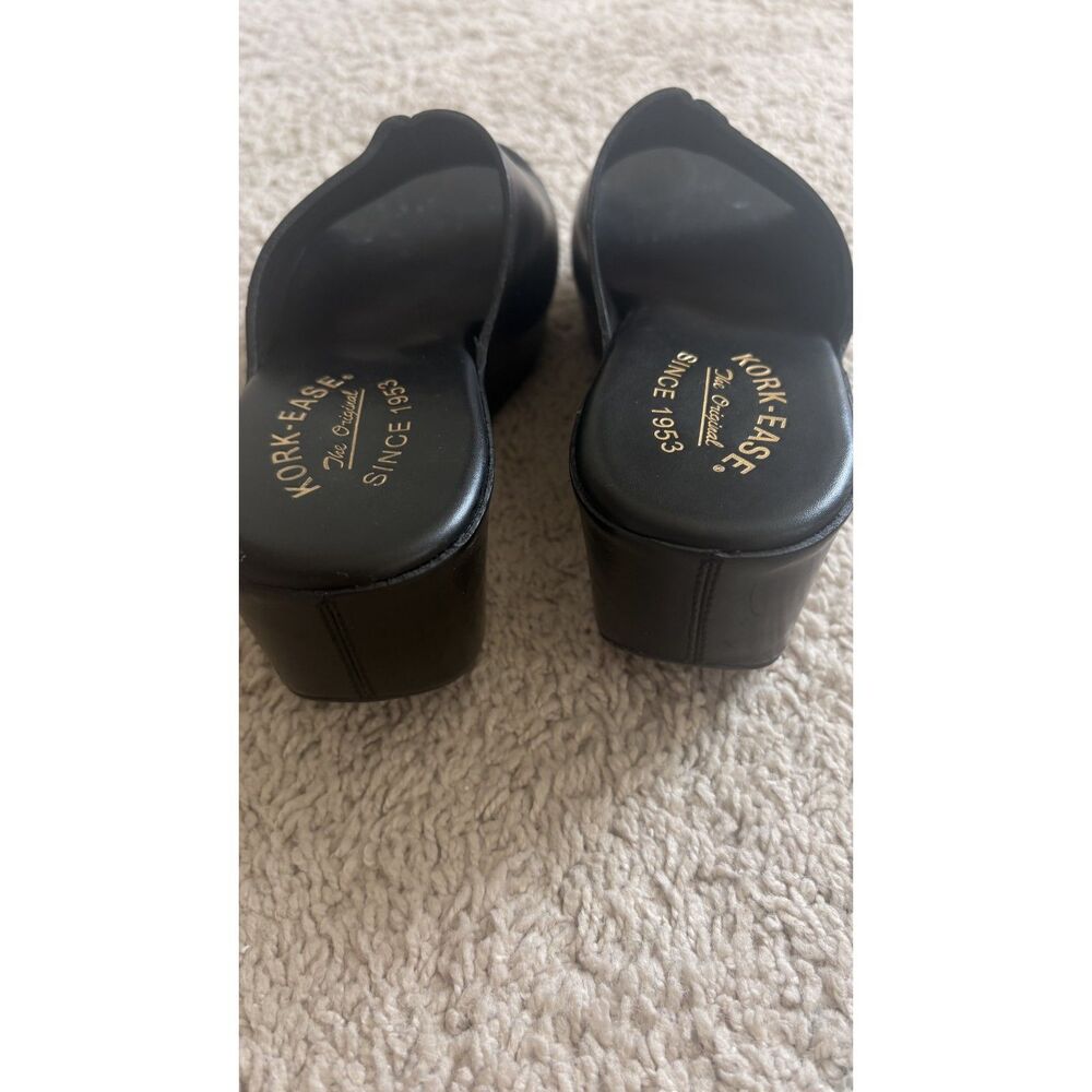 Kork-Ease Greer Wedge Sandals Black Leather Size 8 - Picture 4 of 5